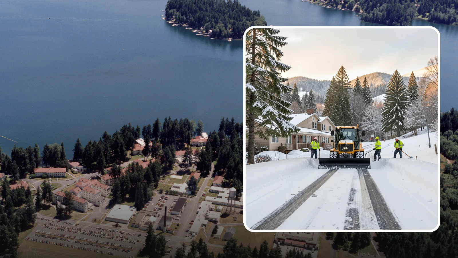 Long Driveway Snow Removal in Lakewood, Pierce County, WA - We clear long rural and hillside driveways end to end so you never get stranded at home.