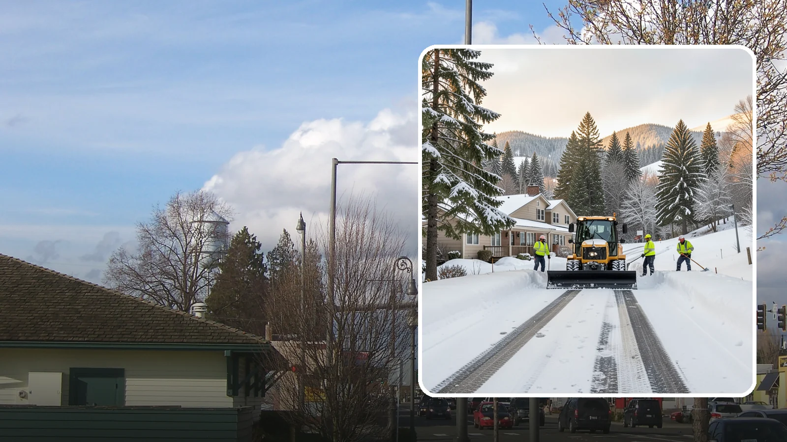 Long Driveway Snow Removal in Marysville, Snohomish County, WA - We clear long rural and hillside driveways end to end so you never get stranded at home.
