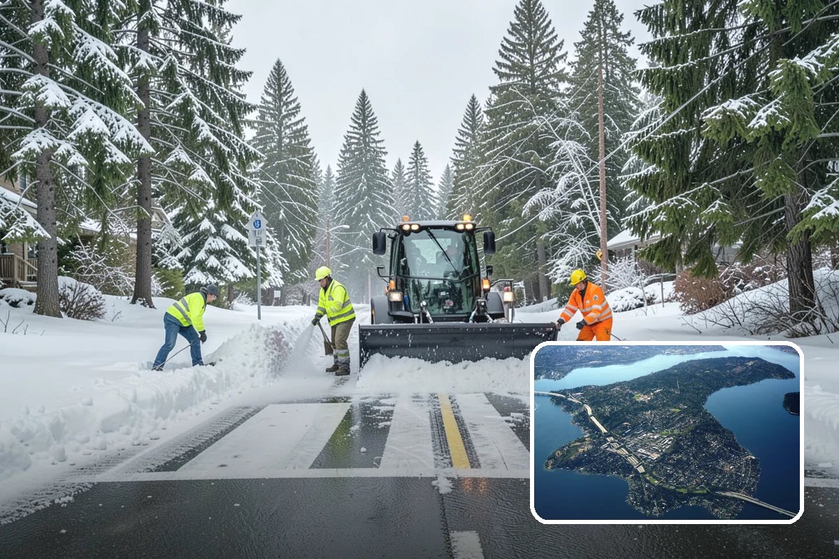 Long Driveway Snow Removal in Mercer Island, King County, WA - Clears the full length to the road