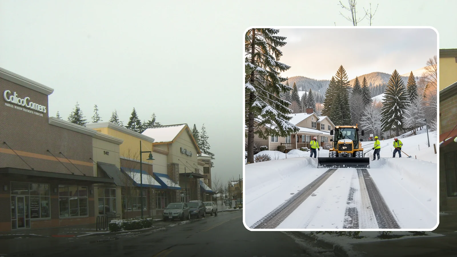 Long Driveway Snow Removal in Mill Creek, Snohomish County, WA - We clear long rural and hillside driveways end to end so you never get stranded at home.