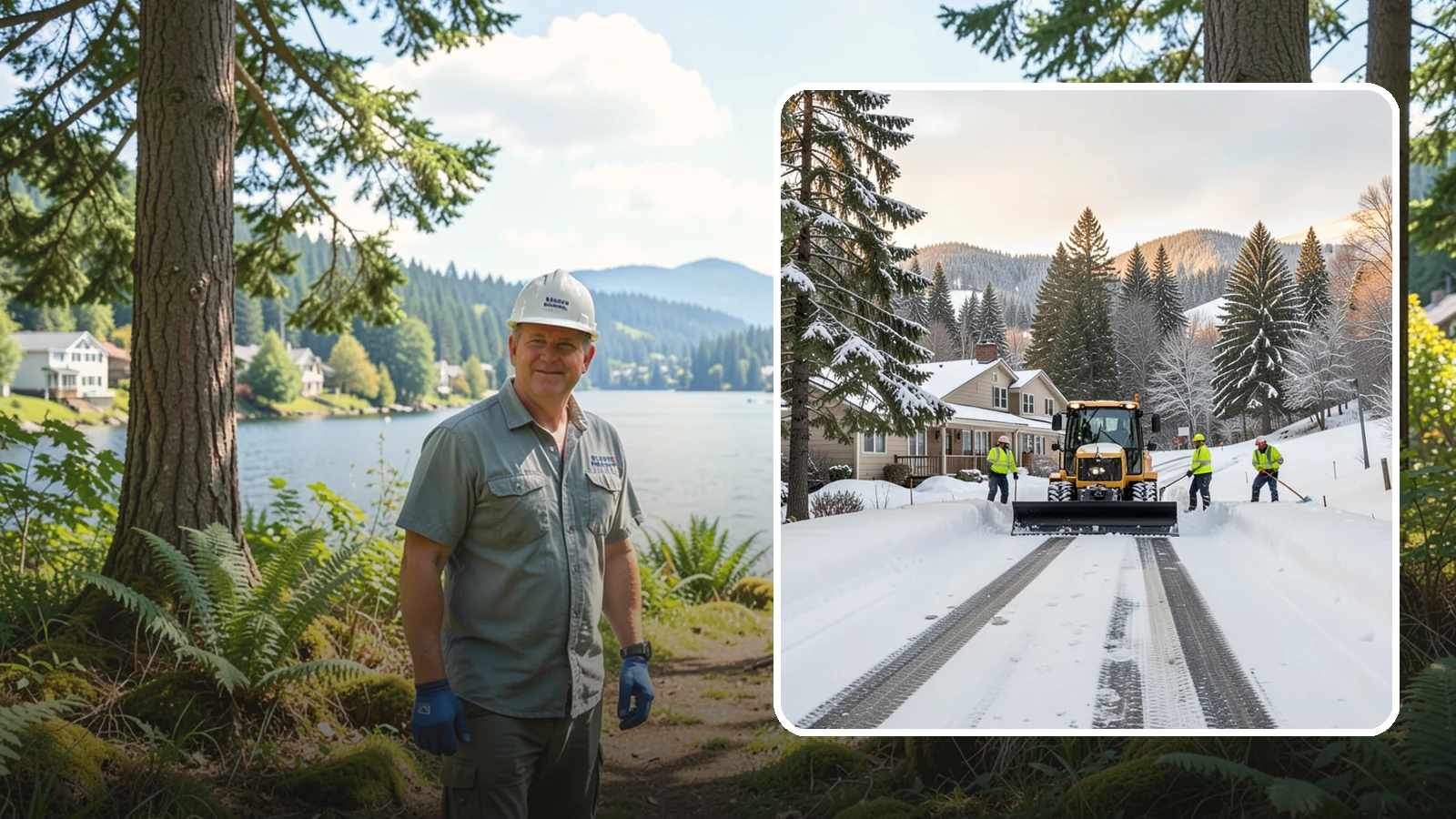Long Driveway Snow Removal in Milton, King County, WA - We clear long rural and hillside driveways end to end so you never get stranded at home.