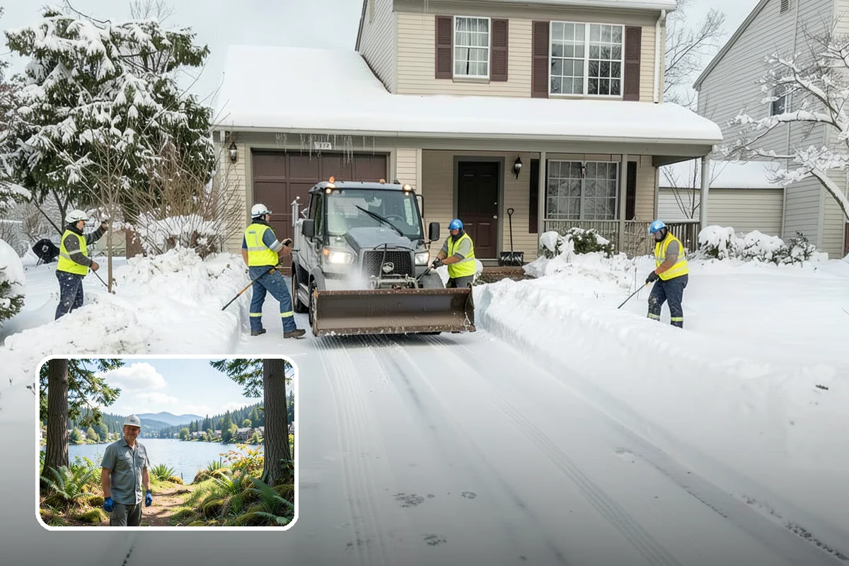 Long Driveway Snow Removal in Milton, King County, WA - Clears the full length to the road