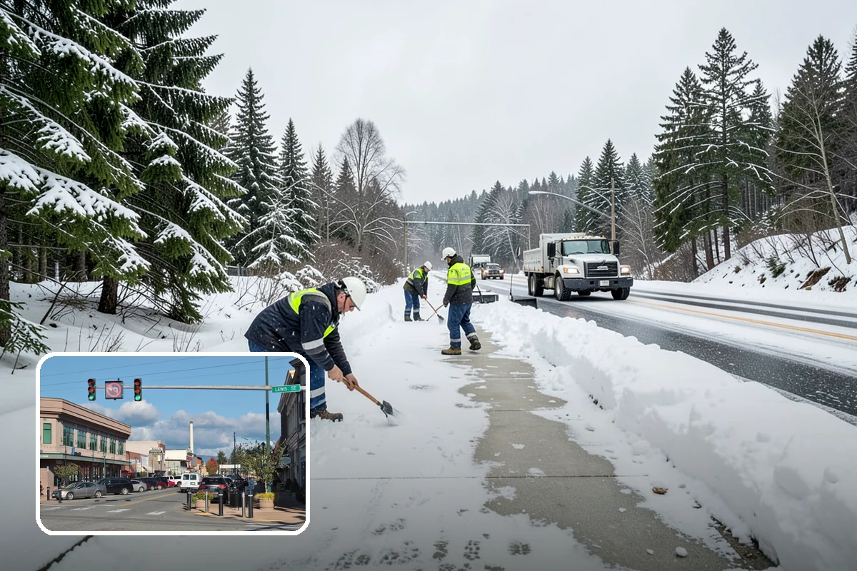 Long Driveway Snow Removal in Monroe, Snohomish County, WA - Clears the full length to the road
