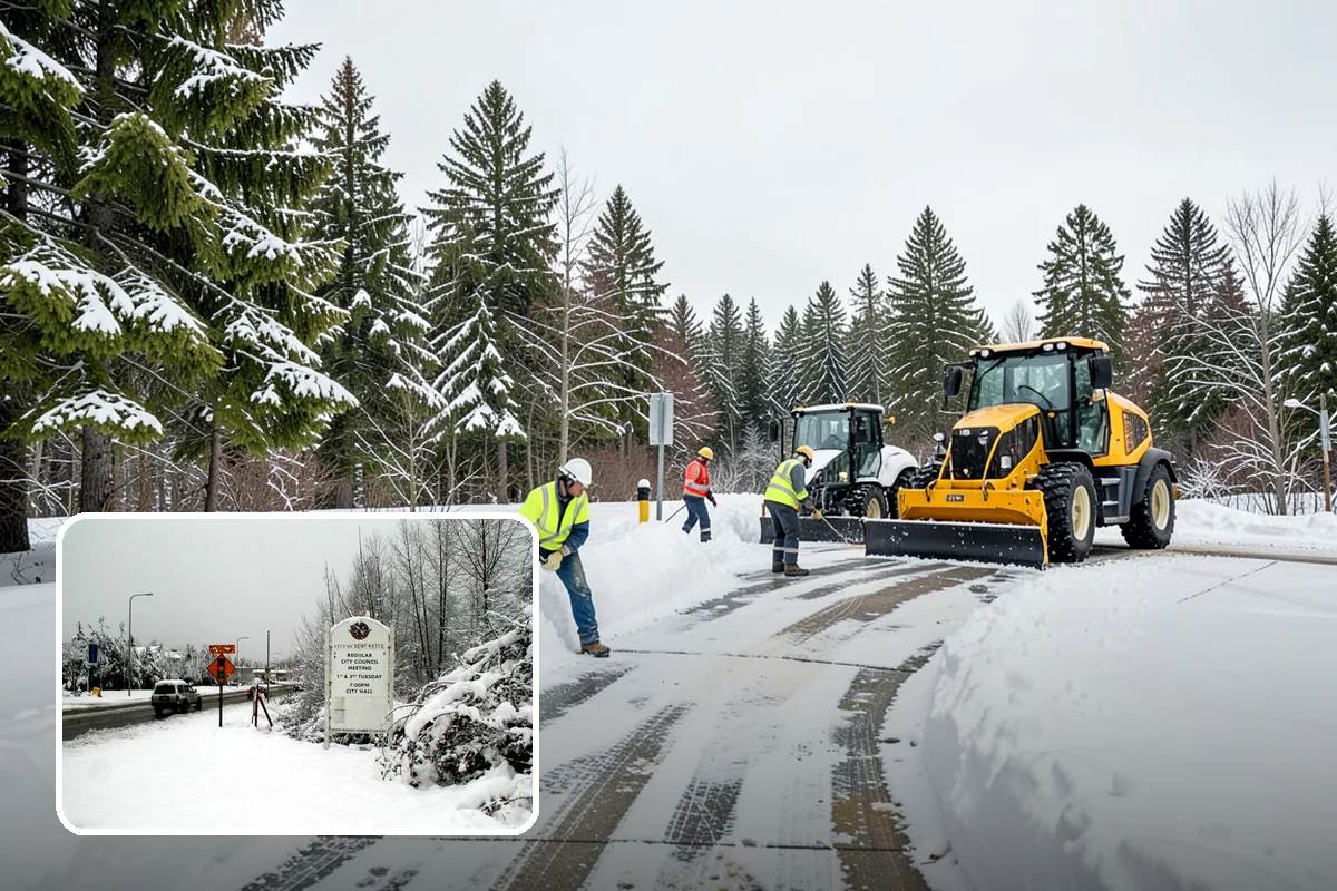 Long Driveway Snow Removal in Newcastle, King County, WA - Clears the full length to the road