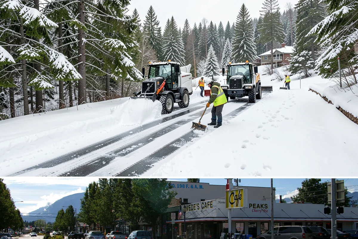 Long Driveway Snow Removal in North Bend, King County, WA - Long driveway service is critical throughout the foothill snow season from November to March.