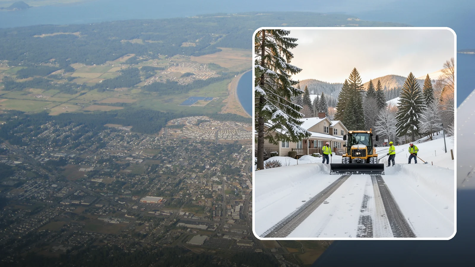 Long Driveway Snow Removal in Oak Harbor, Island County, WA - We clear long rural and hillside driveways end to end so you never get stranded at home.