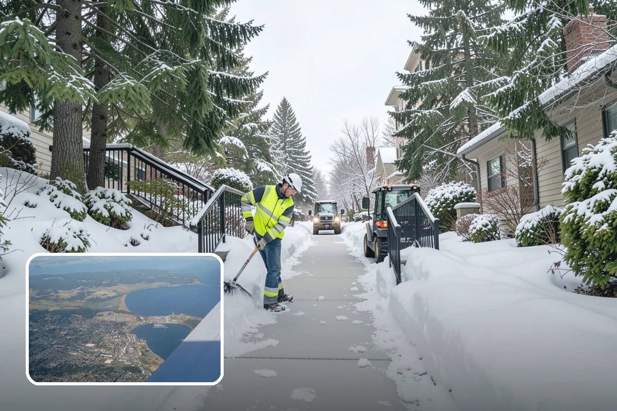 Long Driveway Snow Removal in Oak Harbor, Island County, WA - Clears the full length to the road