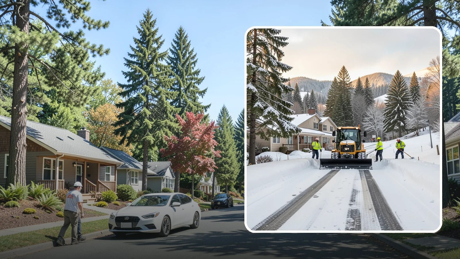 Long Driveway Snow Removal in Orting, Pierce County, WA - We clear long rural and hillside driveways end to end so you never get stranded at home.