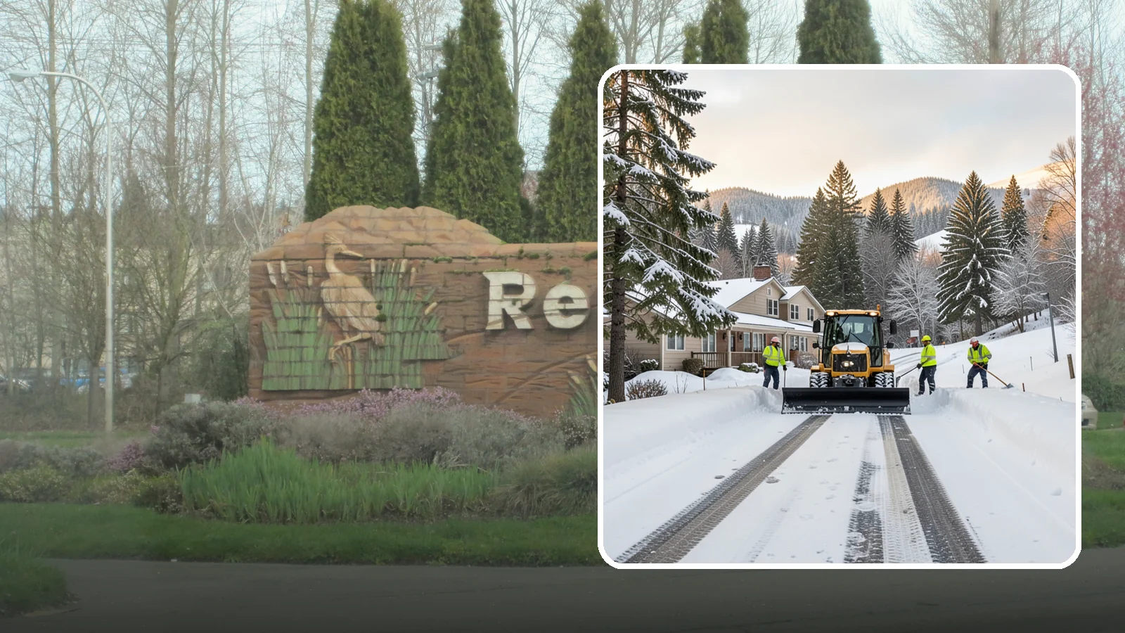 Long Driveway Snow Removal in Renton, King County, WA - We clear long rural and hillside driveways end to end so you never get stranded at home.