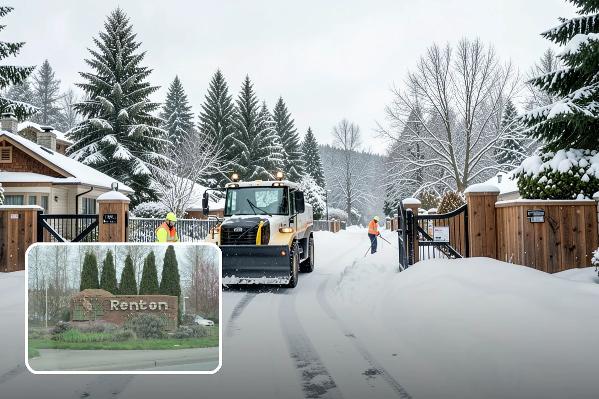 Long Driveway Snow Removal in Renton, King County, WA - Clears the full length to the road