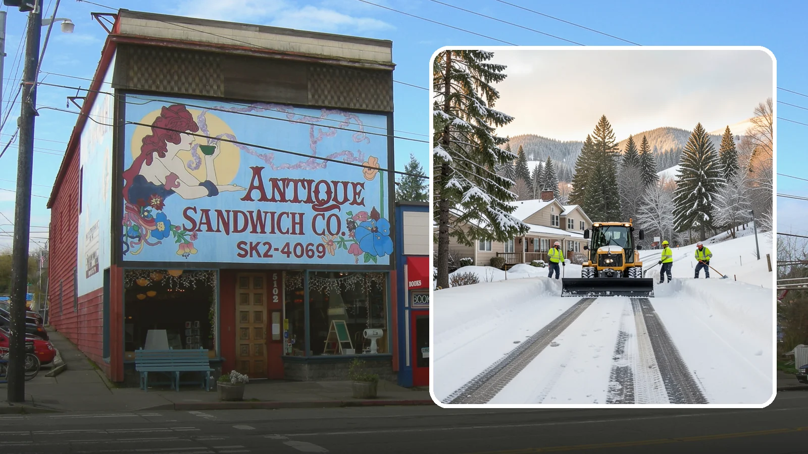 Long Driveway Snow Removal in Ruston, Pierce County, WA - We clear long rural and hillside driveways end to end so you never get stranded at home.