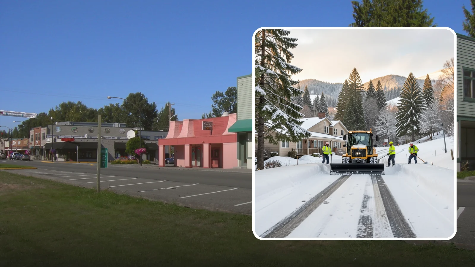 Long Driveway Snow Removal in Snoqualmie, King County, WA - We clear long rural and hillside driveways end to end so you never get stranded at home.