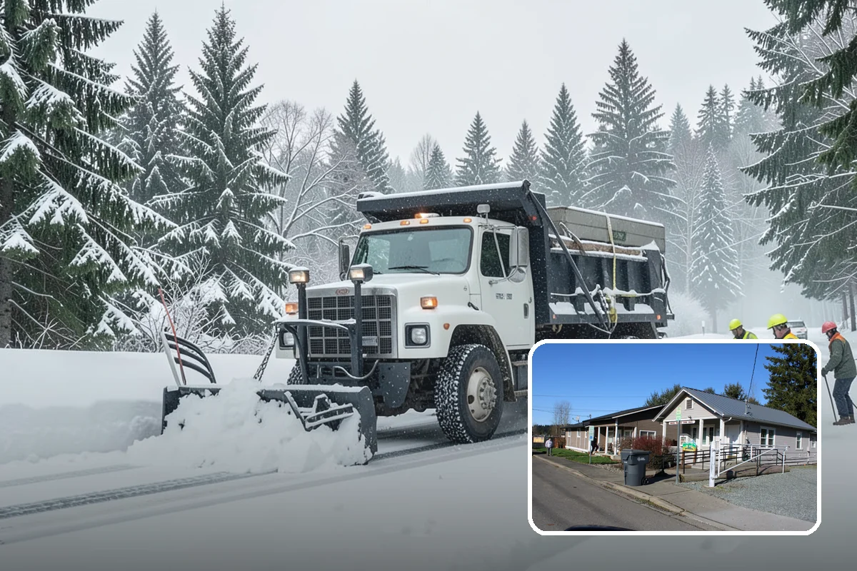Long Driveway Snow Removal in South Prairie, Pierce County, WA - Clears the full length to the road