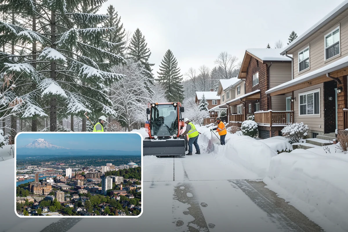 Long Driveway Snow Removal in Tacoma, Pierce County, WA - Clears the full length to the road