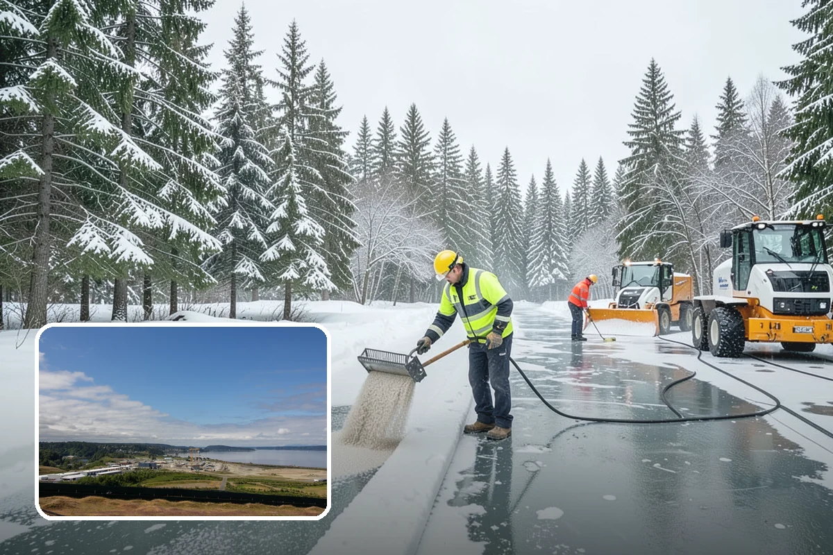 Long Driveway Snow Removal in University Place, Pierce County, WA - Clears the full length to the road