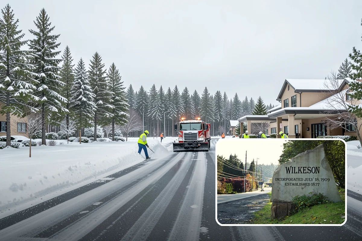 Long Driveway Snow Removal in Wilkeson, Pierce County, WA - Clears the full length to the road