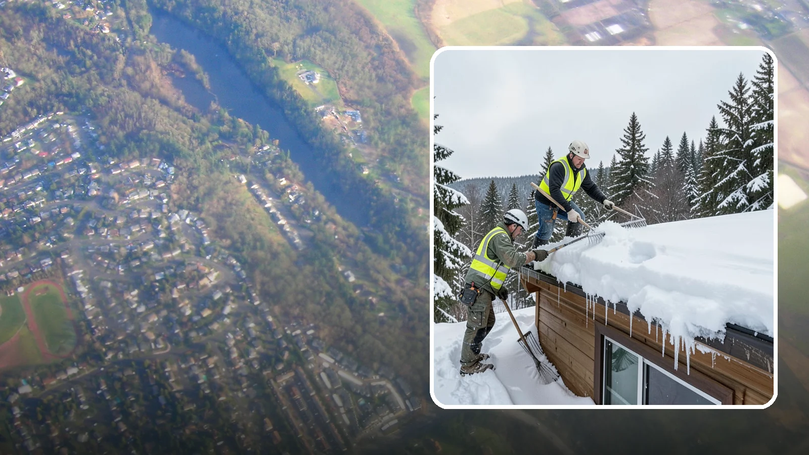 Low-Slope Roof Snow Removal in Algona, King County, WA - We remove snow from flat and low-slope roofs where heavy Northwest snow collects and lingers.