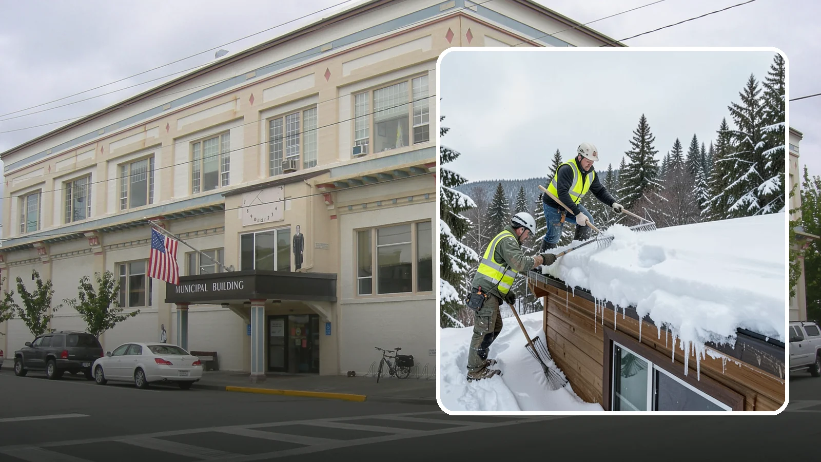 Low-Slope Roof Snow Removal in Anacortes, Skagit County, WA - We remove snow from flat and low-slope roofs where heavy Northwest snow collects and lingers.