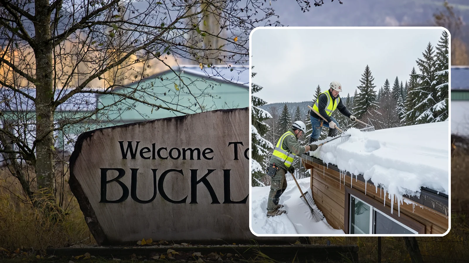 Low-Slope Roof Snow Removal in Buckley, Pierce County, WA - We remove snow from flat and low-slope roofs where heavy Northwest snow collects and lingers.