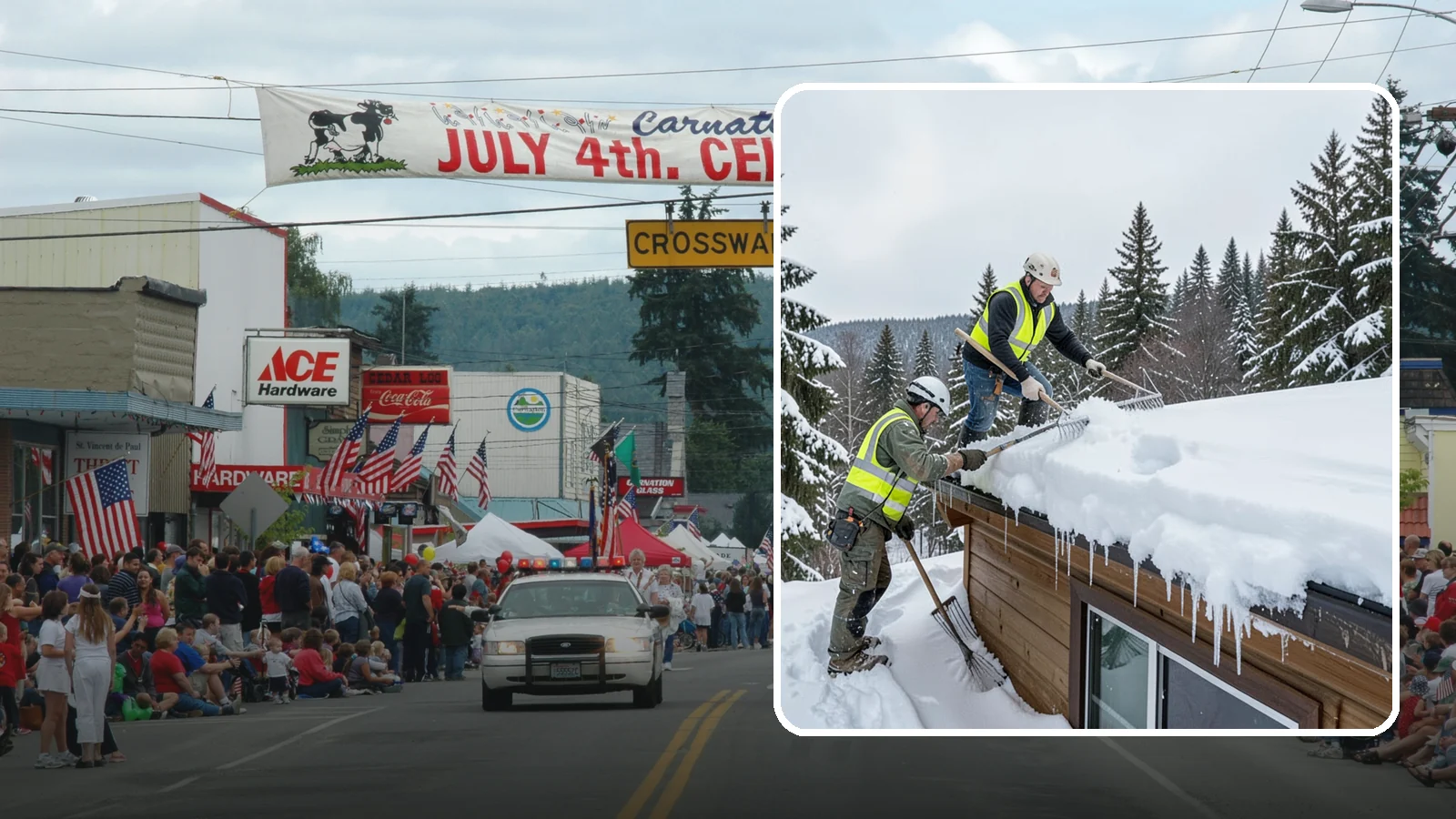 Low-Slope Roof Snow Removal in Carnation, King County, WA - We remove snow from flat and low-slope roofs where heavy Northwest snow collects and lingers.