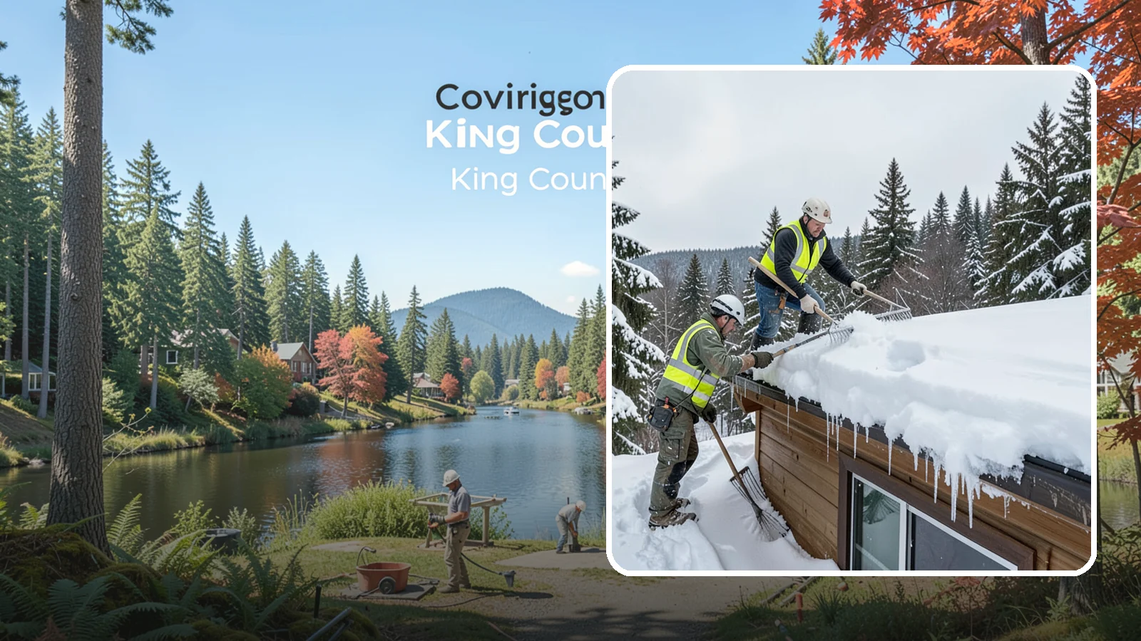 Low-Slope Roof Snow Removal in Covington, King County, WA - We remove snow from flat and low-slope roofs where heavy Northwest snow collects and lingers.