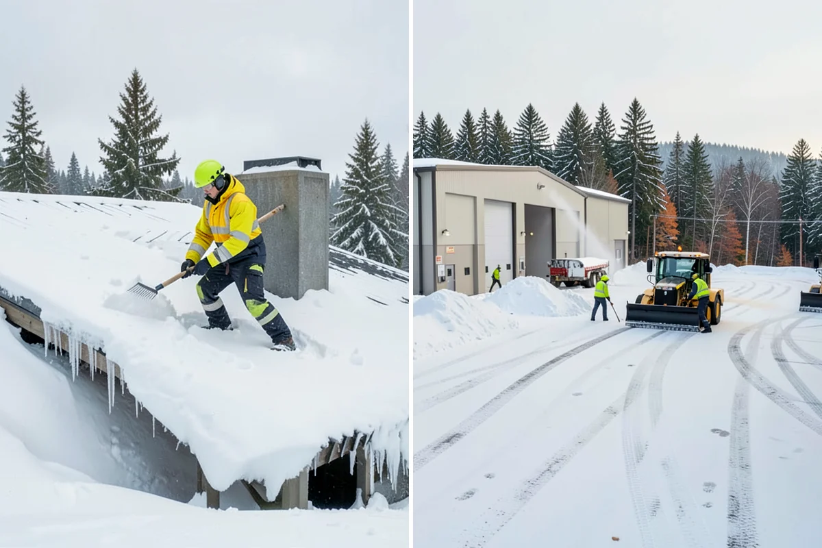 Low-Slope Roof Snow Removal in Everett, Snohomish County, WA - Assess snow depth, water content, and load across the roof
