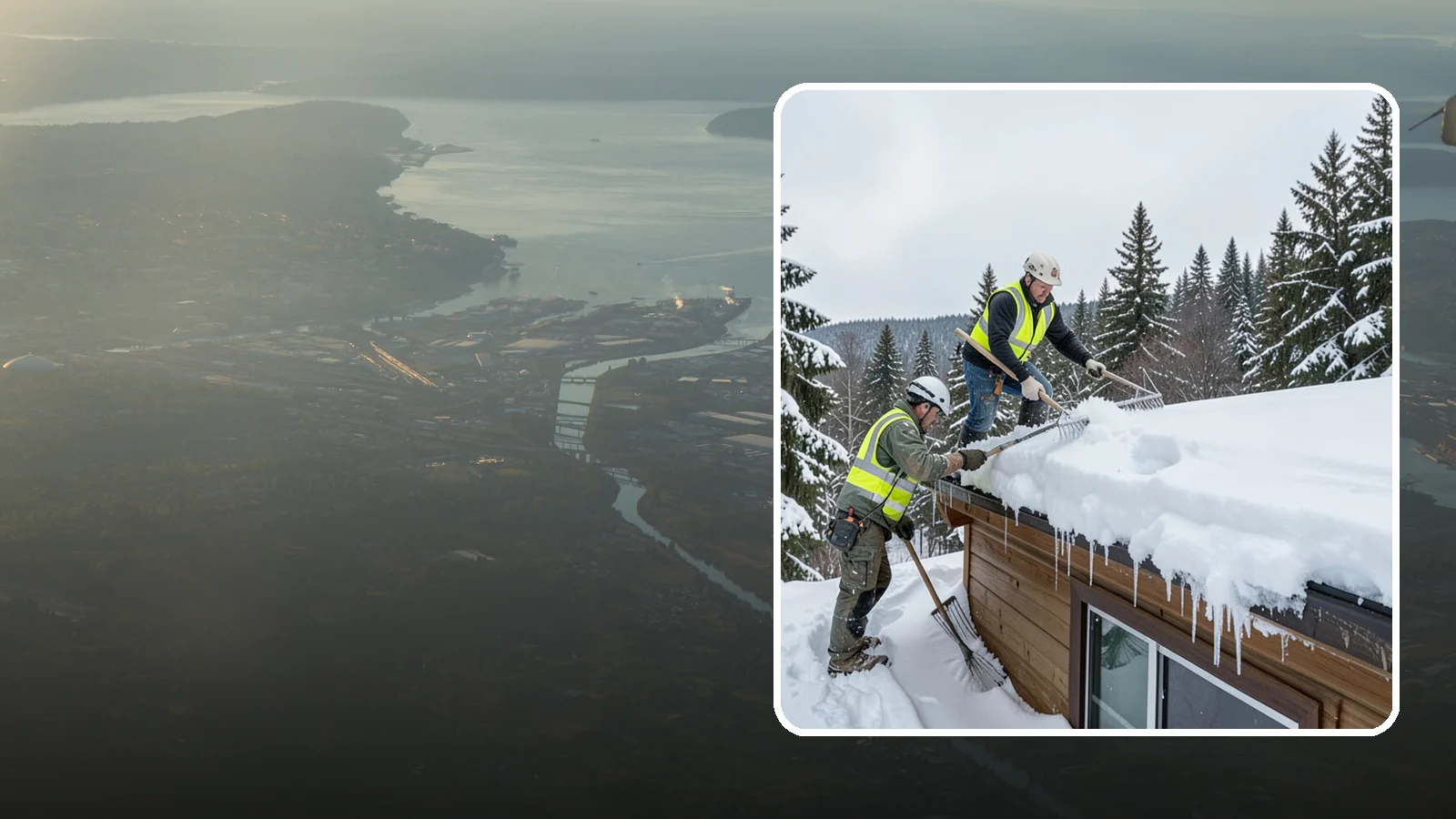 Low-Slope Roof Snow Removal in Fife, Pierce County, WA - We remove snow from flat and low-slope roofs where heavy Northwest snow collects and lingers.