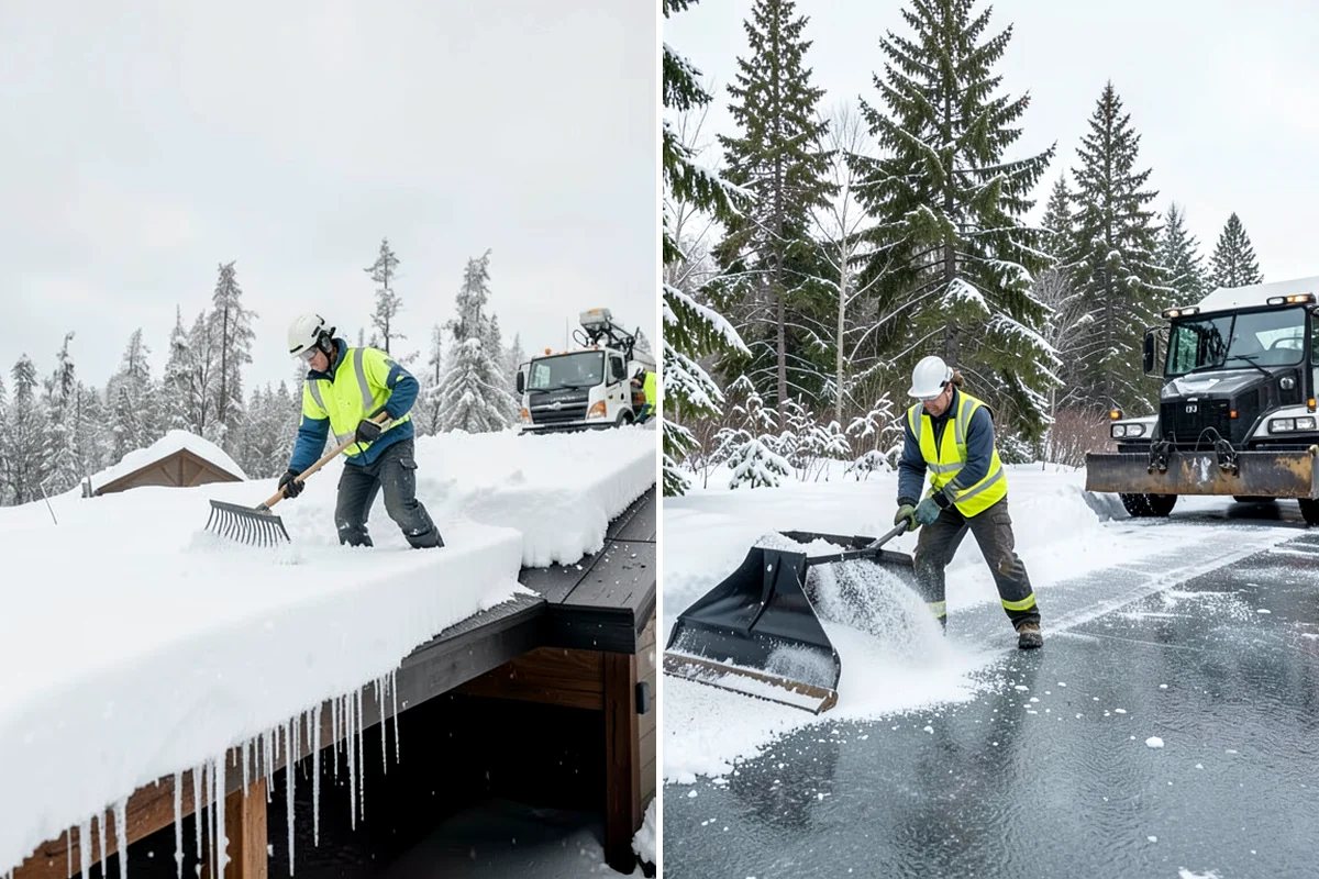 Low-Slope Roof Snow Removal in Fircrest, Pierce County, WA - Assess snow depth, water content, and load across the roof