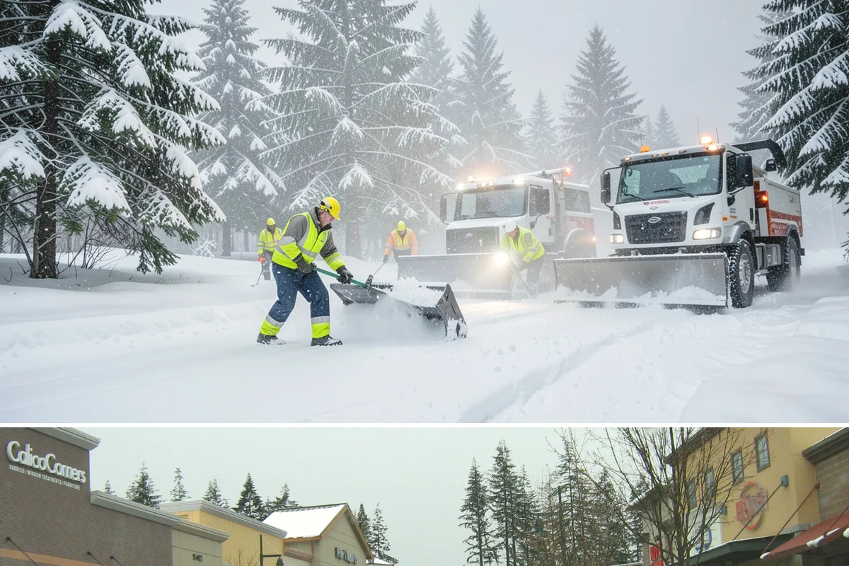 Low-Slope Roof Snow Removal in Mill Creek, Snohomish County, WA - Low-slope roof snow removal is critical after major accumulation events from December through February, especially before rain...