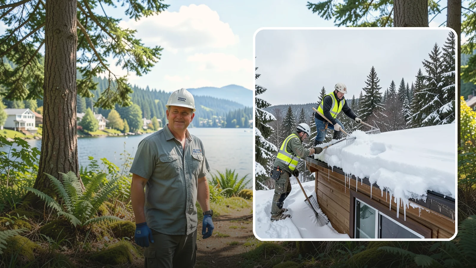 Low-Slope Roof Snow Removal in Milton, King County, WA - We remove snow from flat and low-slope roofs where heavy Northwest snow collects and lingers.