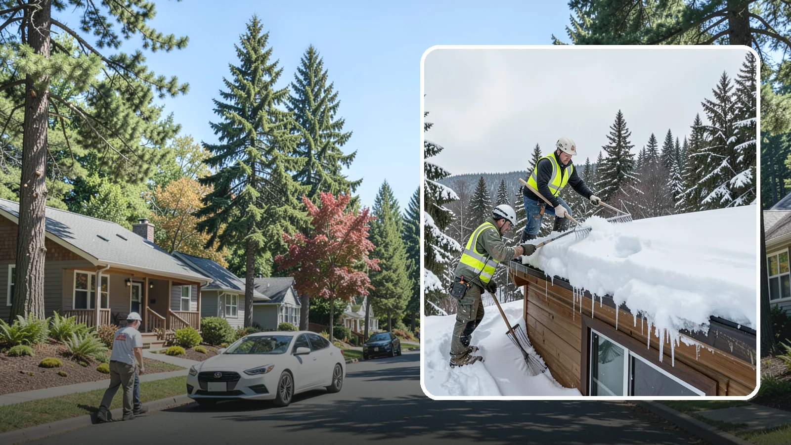 Low-Slope Roof Snow Removal in Orting, Pierce County, WA - We remove snow from flat and low-slope roofs where heavy Northwest snow collects and lingers.