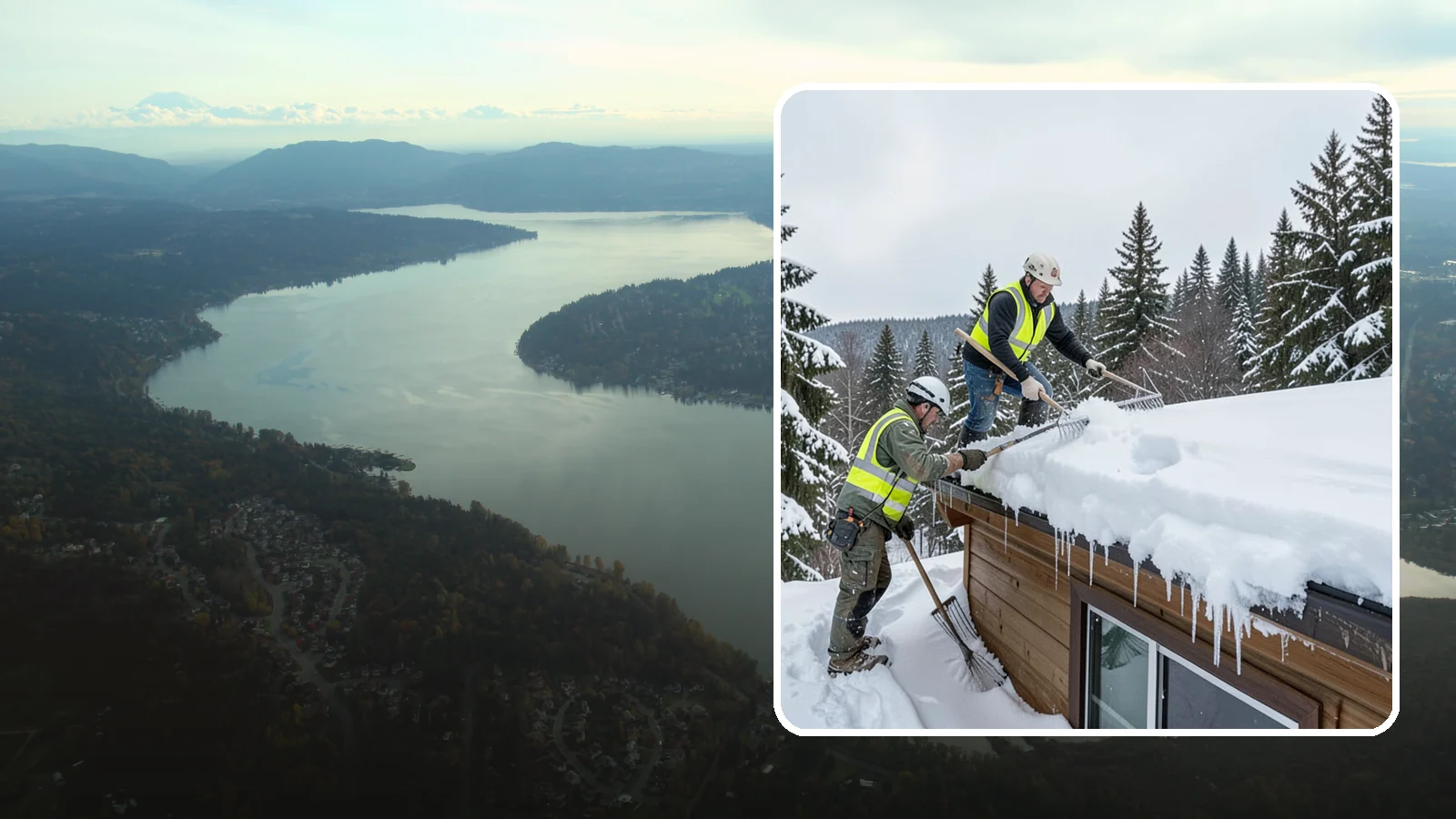 Low-Slope Roof Snow Removal in Sammamish, King County, WA - We remove snow from flat and low-slope roofs where heavy Northwest snow collects and lingers.