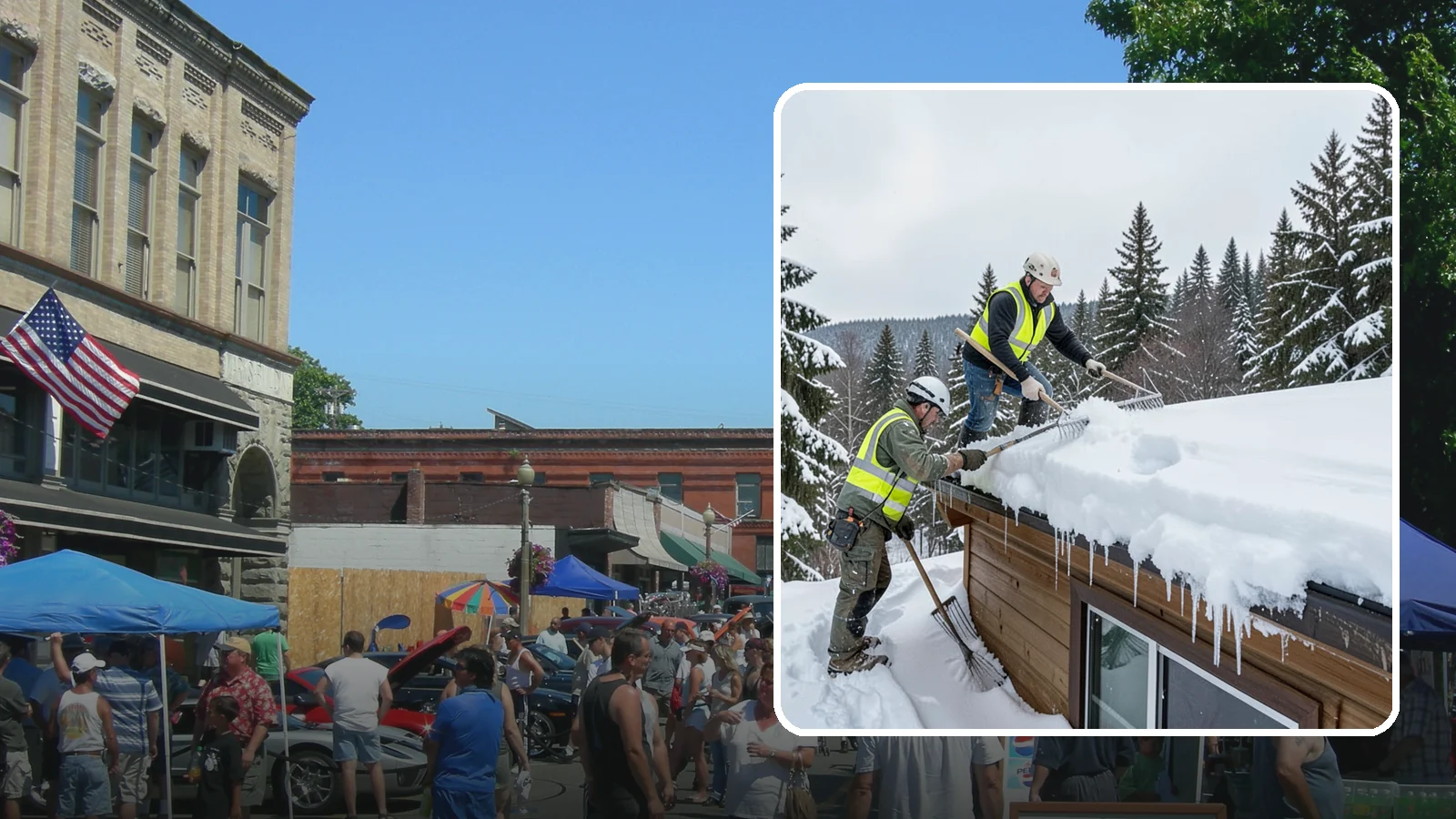 Low-Slope Roof Snow Removal in Snohomish, Snohomish County, WA - We remove snow from flat and low-slope roofs where heavy Northwest snow collects and lingers.