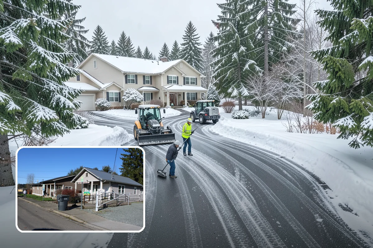 Low-Slope Roof Snow Removal in South Prairie, Pierce County, WA - Load reduction on roofs that cannot shed snow by gravity
