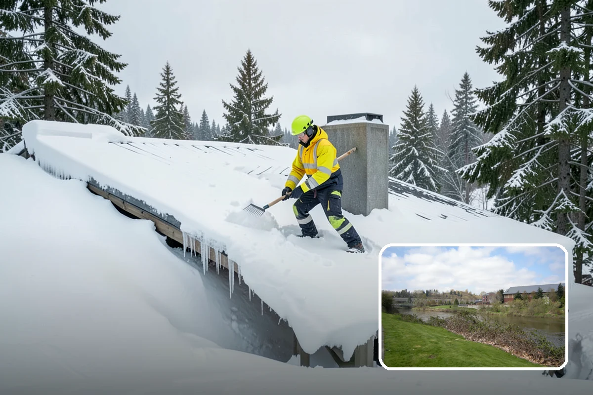 Low-Slope Roof Snow Removal in Tukwila, King County, WA - Load reduction on roofs that cannot shed snow by gravity