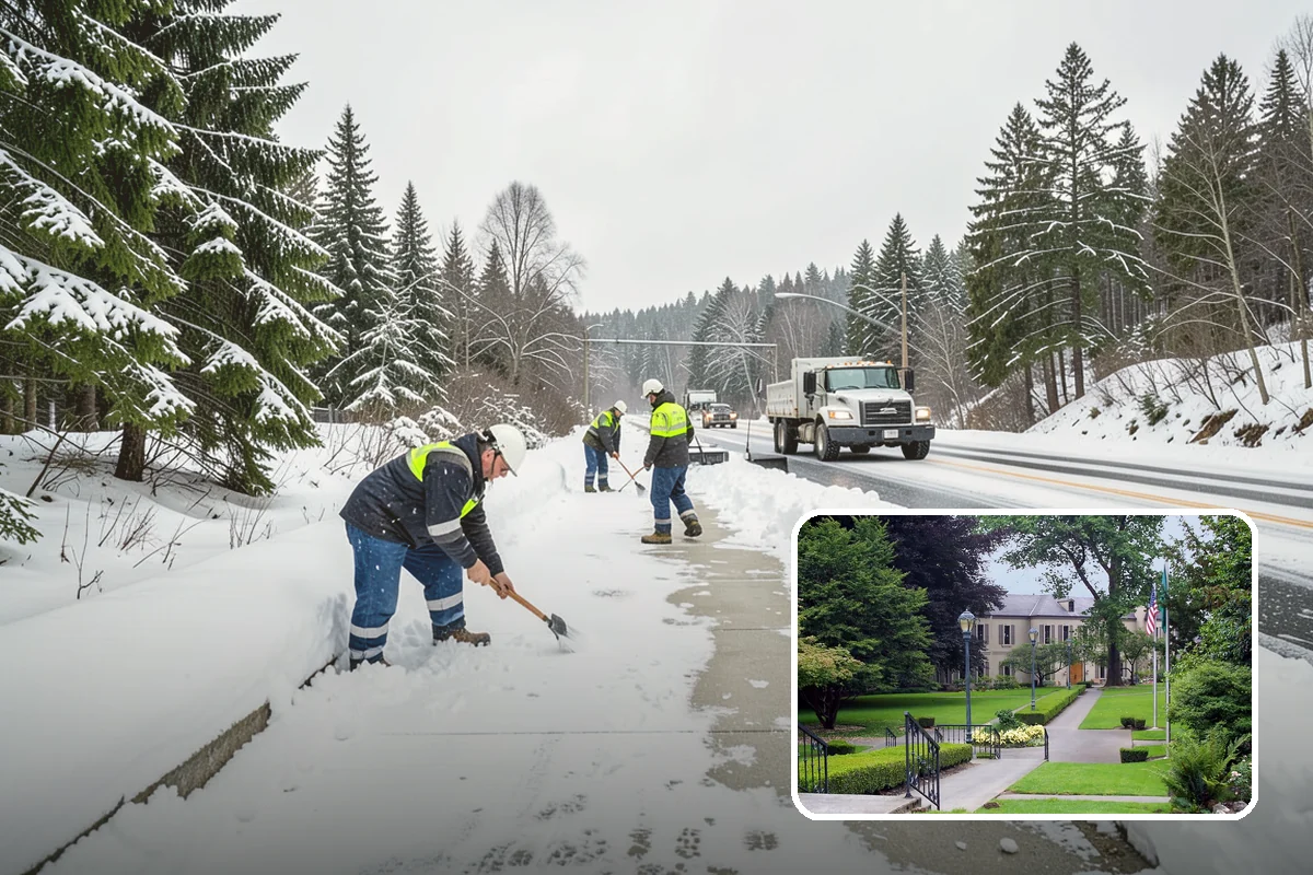 Low-Slope Roof Snow Removal in Woodinville, King County, WA - Load reduction on roofs that cannot shed snow by gravity
