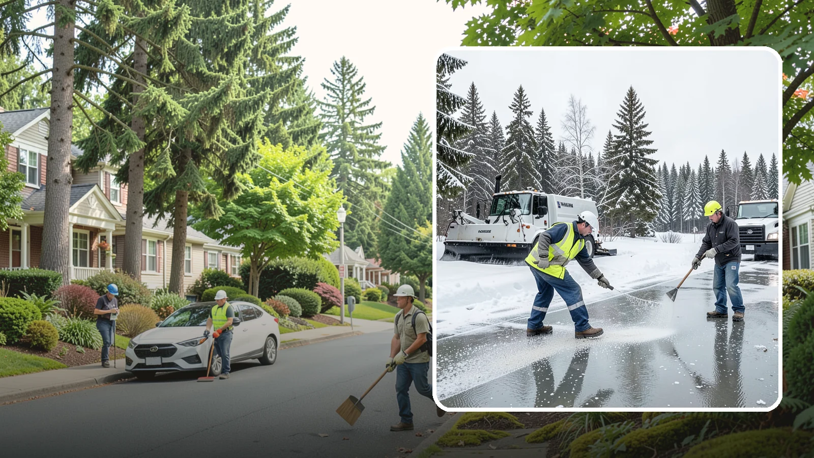 Magnesium Chloride Application in Beaux Arts Village, King County, WA - Magnesium chloride application melts ice at lower temperatures while being gentler on concrete, plants, and pets than rock salt.