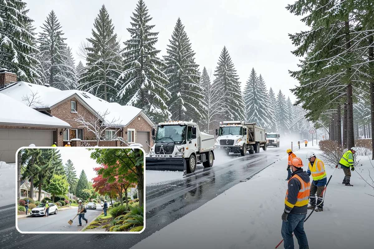 Magnesium Chloride Application in Beaux Arts Village, King County, WA - Melts ice at colder temperatures than rock salt