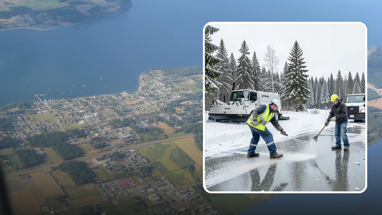 Magnesium Chloride Application in Coupeville, Island County, WA - Magnesium chloride application melts ice at lower temperatures while being gentler on concrete, plants, and pets than rock salt.