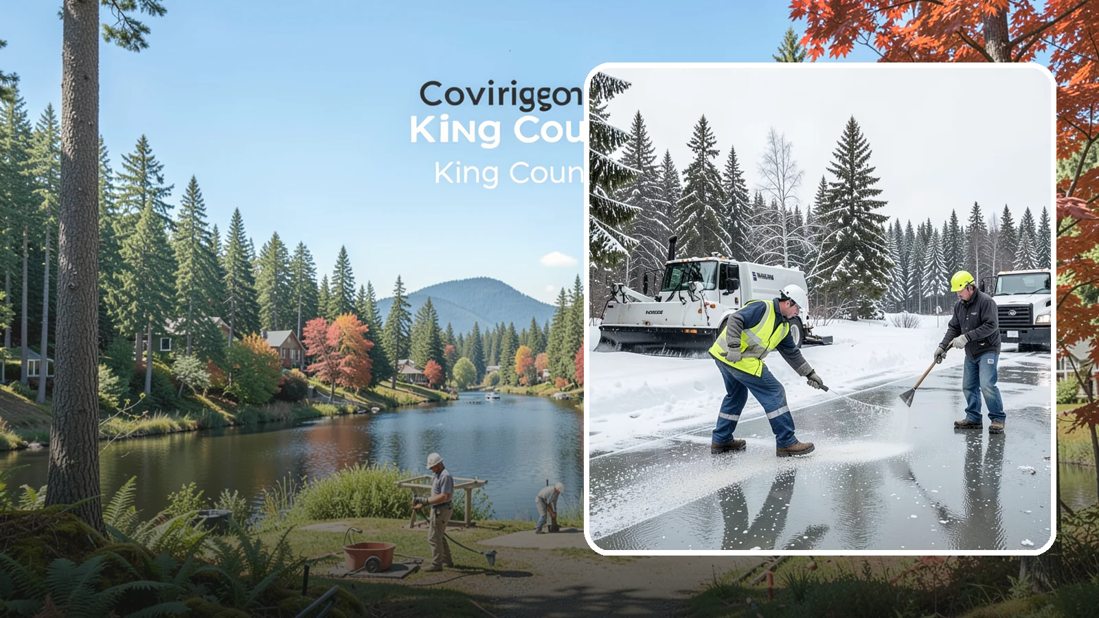 Magnesium Chloride Application in Covington, King County, WA - Magnesium chloride application melts ice at lower temperatures while being gentler on concrete, plants, and pets than rock salt.