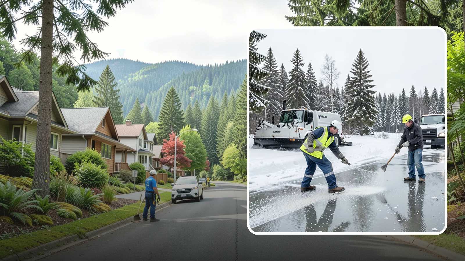 Magnesium Chloride Application in Darrington, Snohomish County, WA - Magnesium chloride application melts ice at lower temperatures while being gentler on concrete, plants, and pets than rock salt.