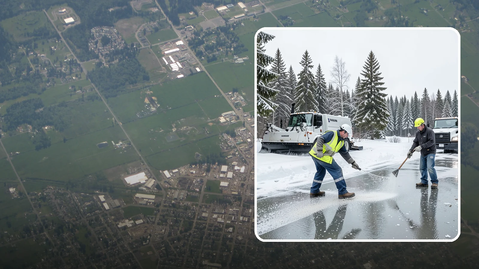 Magnesium Chloride Application in Enumclaw, King County, WA - Magnesium chloride application melts ice at lower temperatures while being gentler on concrete, plants, and pets than rock salt.