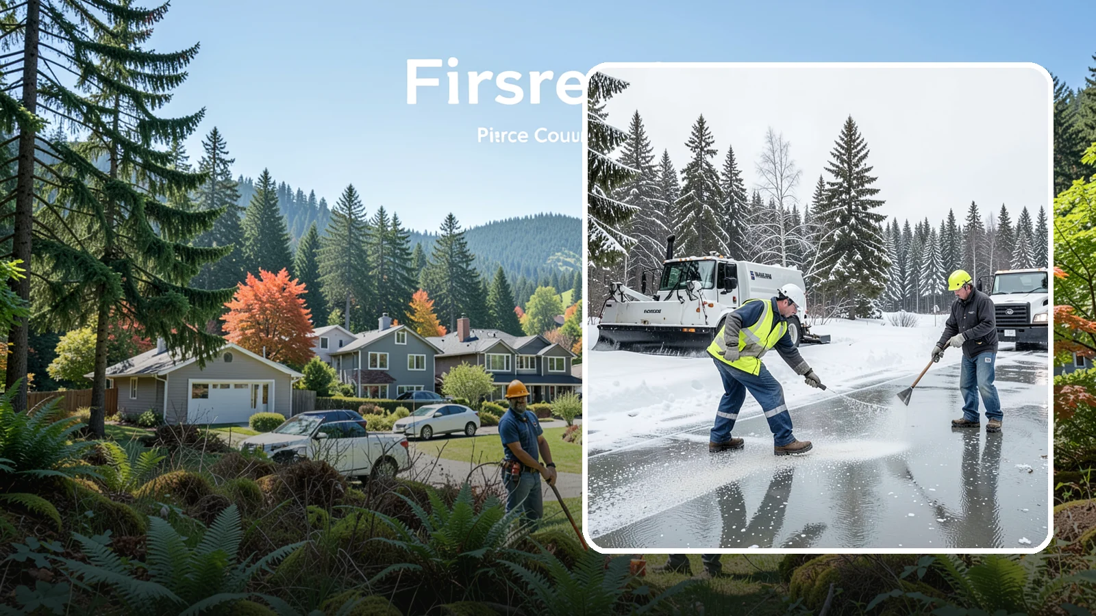Magnesium Chloride Application in Fircrest, Pierce County, WA - Magnesium chloride application melts ice at lower temperatures while being gentler on concrete, plants, and pets than rock salt.