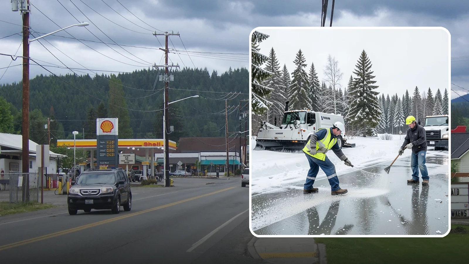 Magnesium Chloride Application in Granite Falls, Snohomish County, WA - Magnesium chloride application melts ice at lower temperatures while being gentler on concrete, plants, and pets than rock salt.