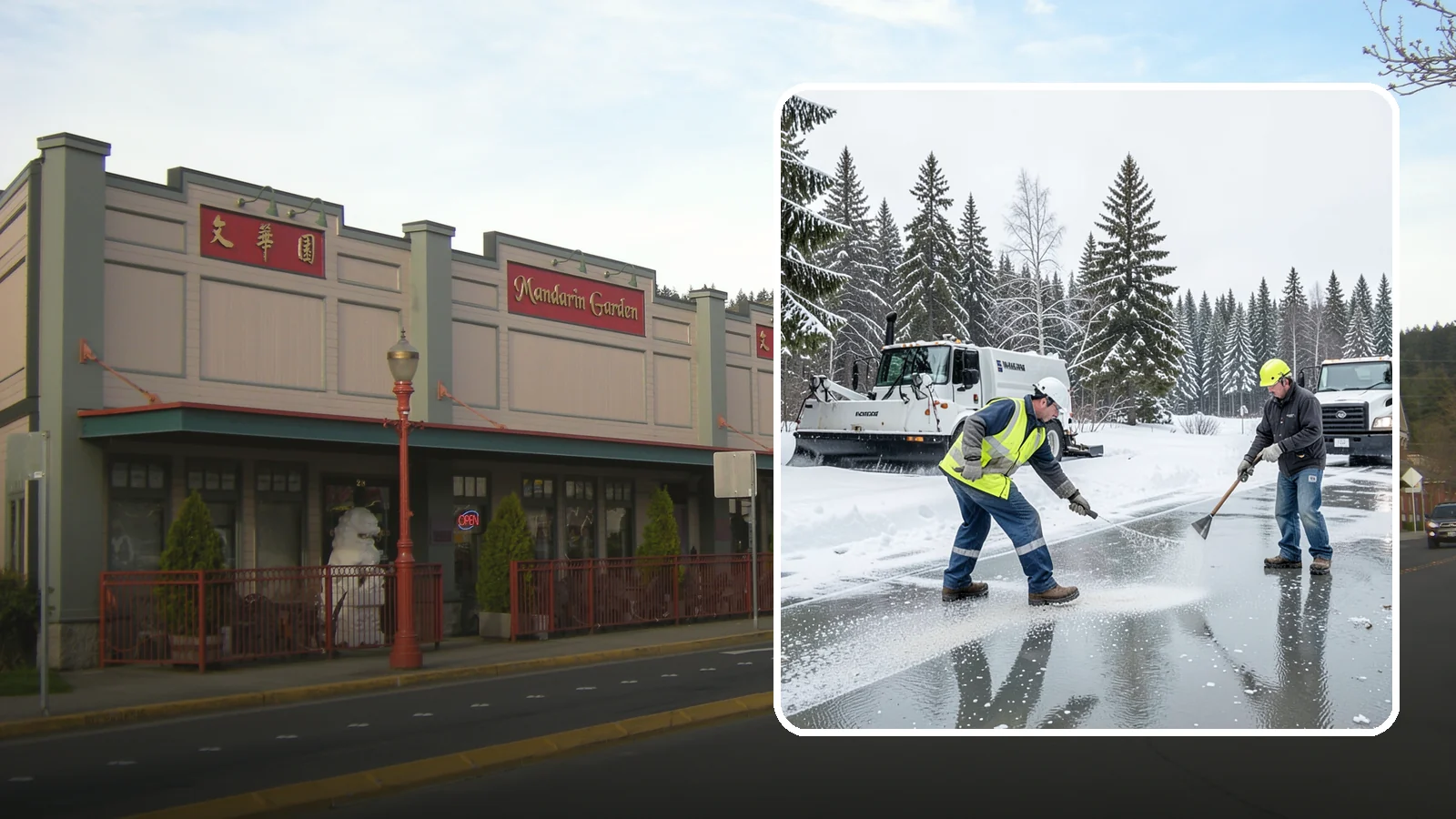 Magnesium Chloride Application in Issaquah, King County, WA - Magnesium chloride application melts ice at lower temperatures while being gentler on concrete, plants, and pets than rock salt.