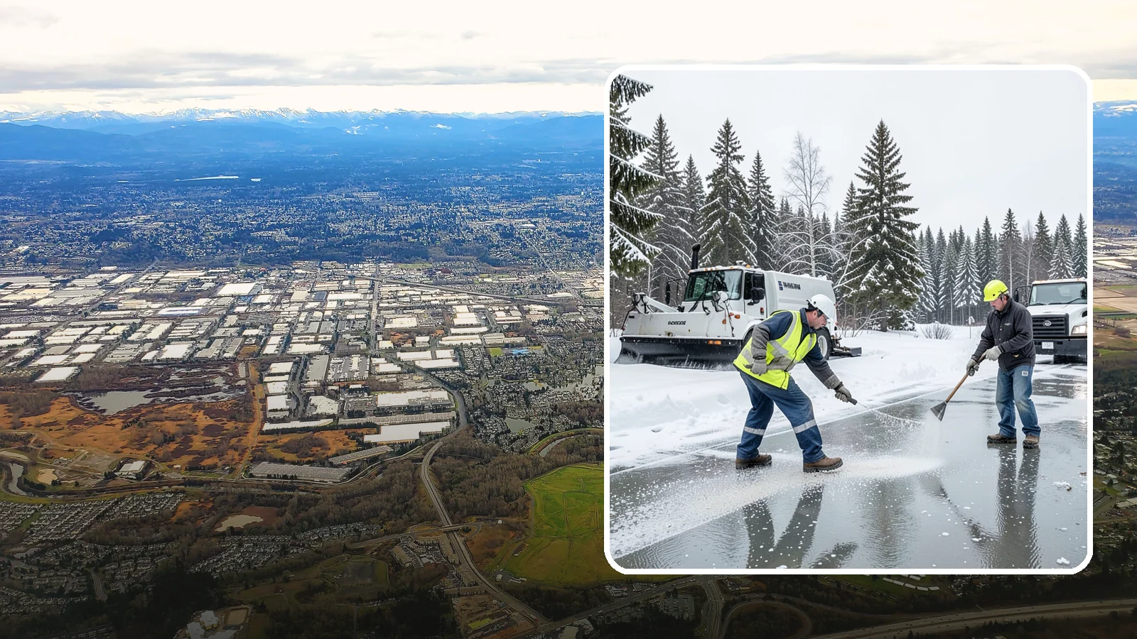 Magnesium Chloride Application in Kent, King County, WA - Magnesium chloride application melts ice at lower temperatures while being gentler on concrete, plants, and pets than rock salt.