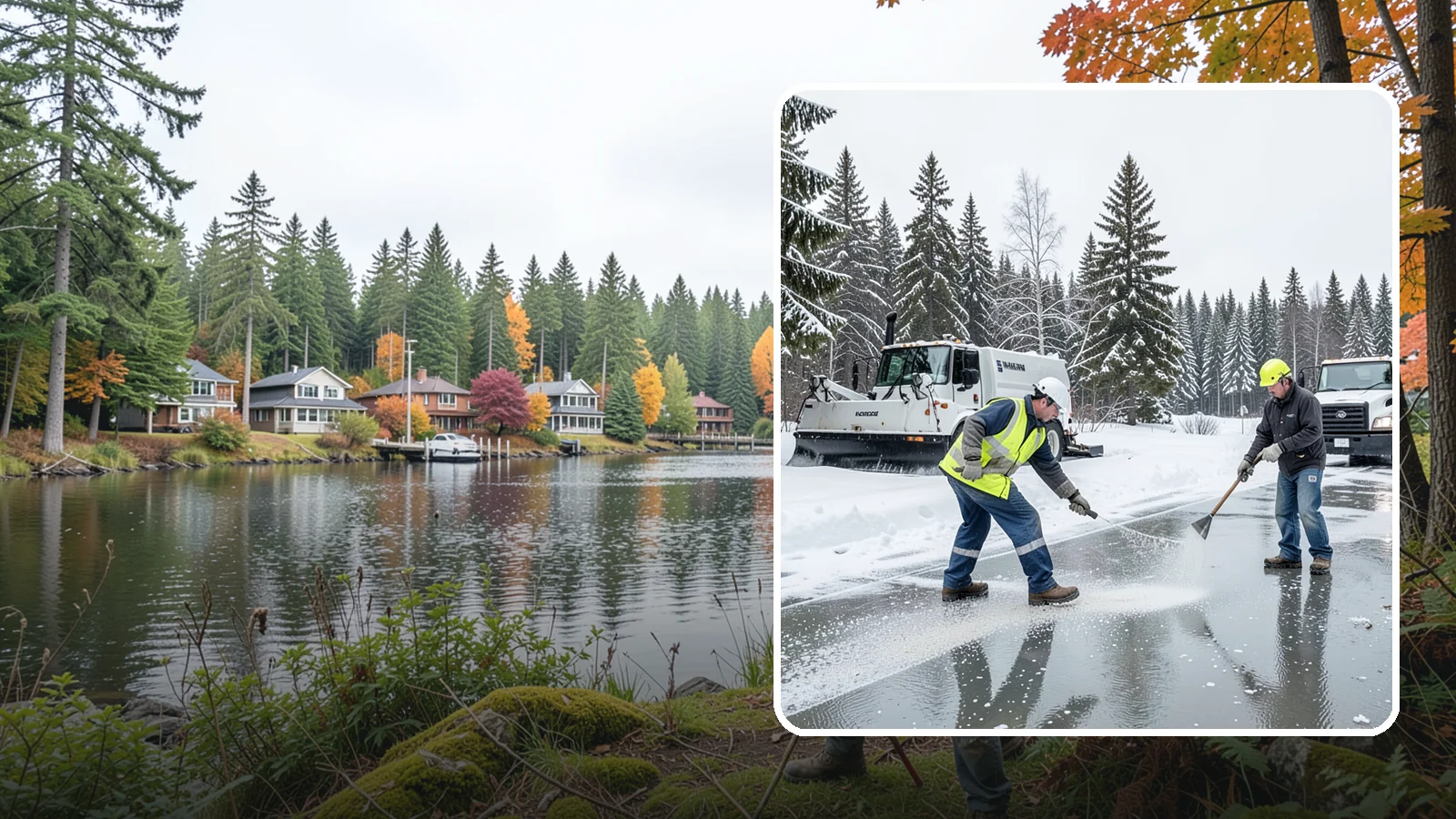 Magnesium Chloride Application in La Conner, Skagit County, WA - Magnesium chloride application melts ice at lower temperatures while being gentler on concrete, plants, and pets than rock salt.