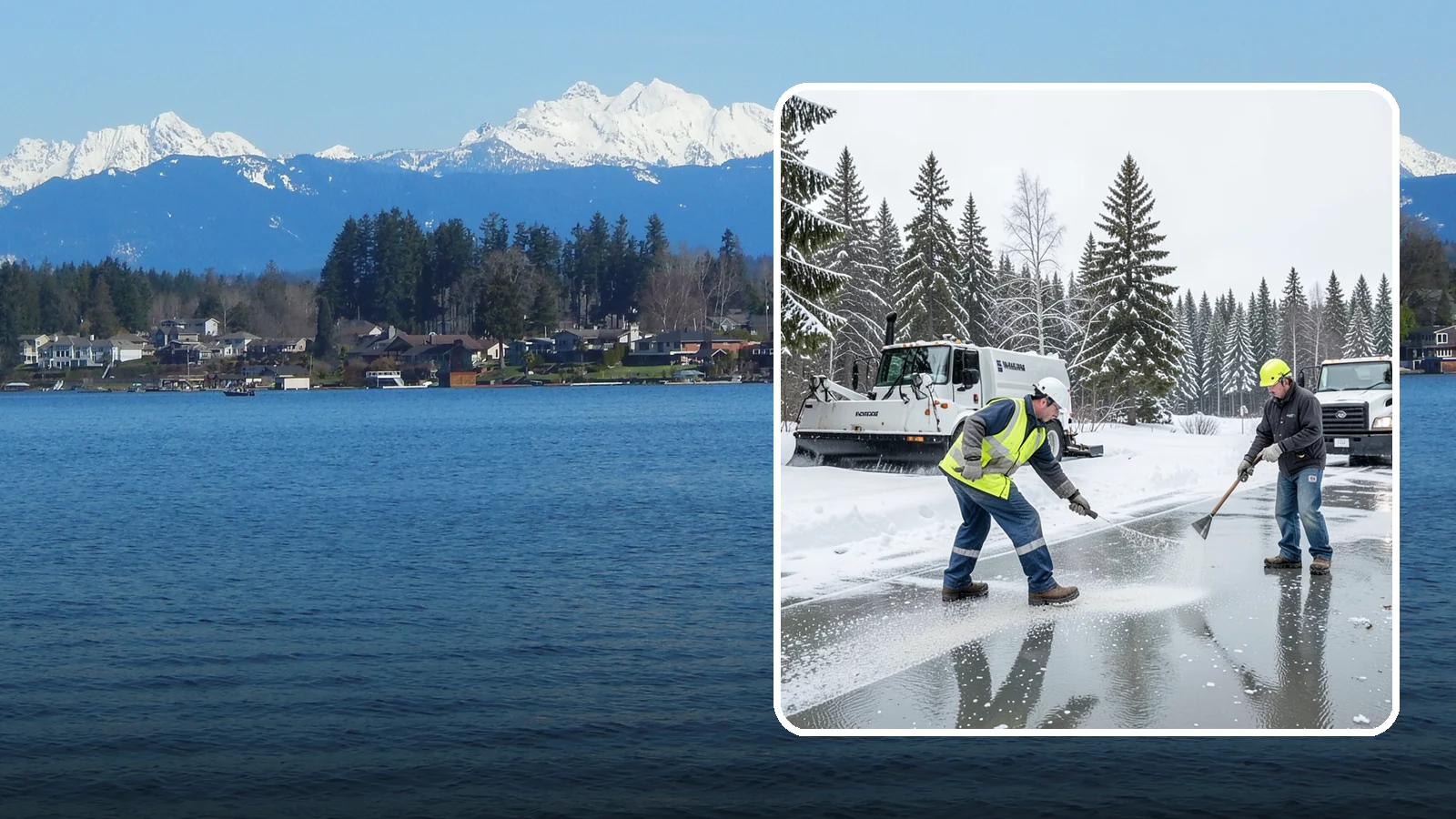 Magnesium Chloride Application in Lake Stevens, Snohomish County, WA - Magnesium chloride application melts ice at lower temperatures while being gentler on concrete, plants, and pets than rock salt.