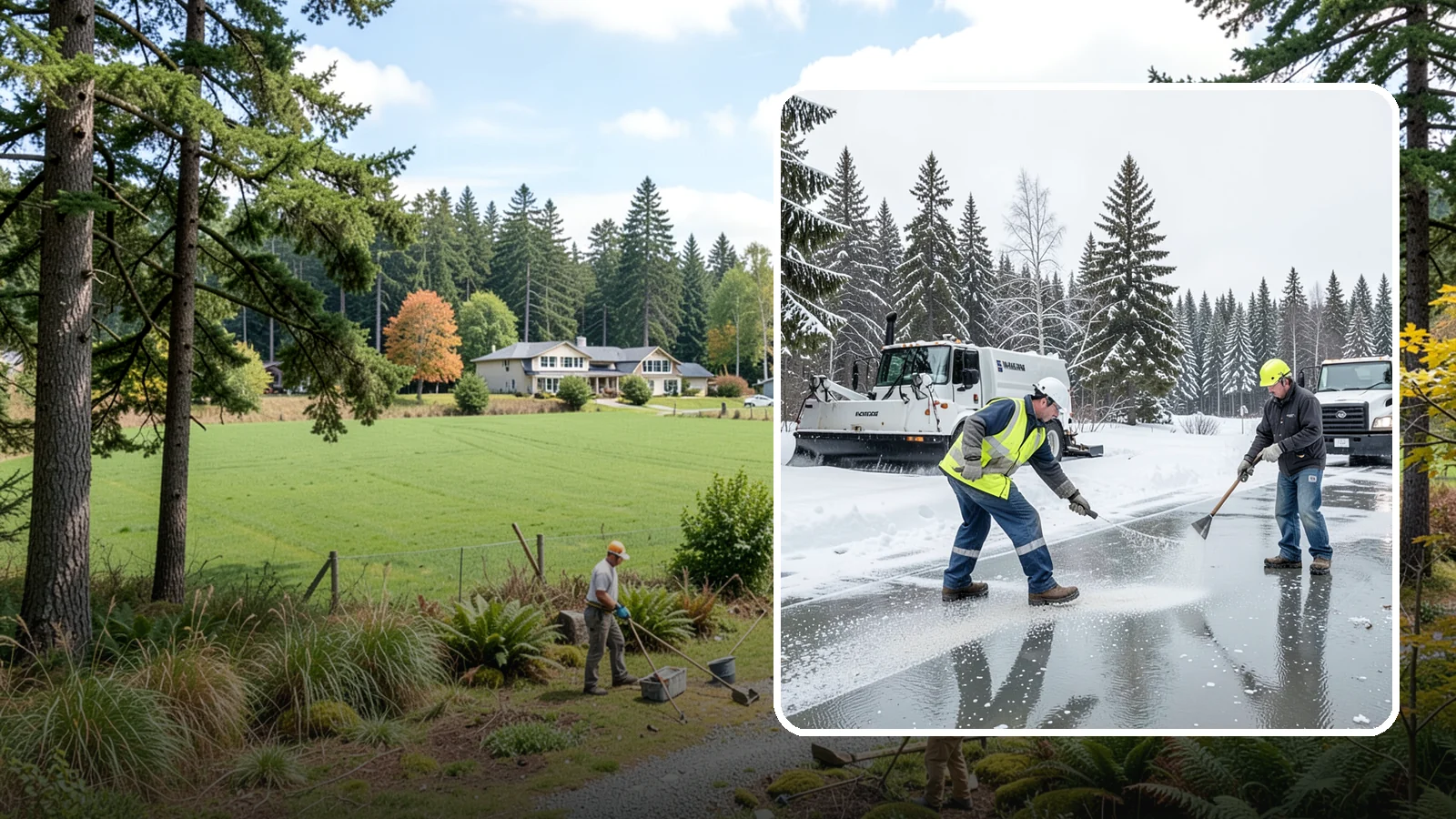 Magnesium Chloride Application in Lyman, Skagit County, WA - Magnesium chloride application melts ice at lower temperatures while being gentler on concrete, plants, and pets than rock salt.