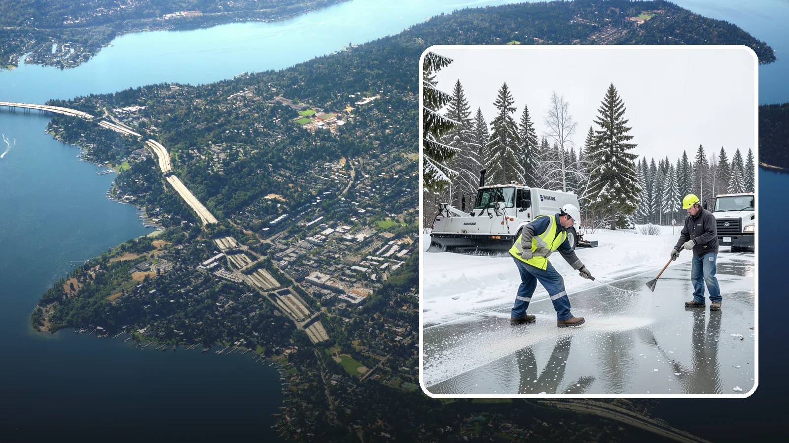 Magnesium Chloride Application in Mercer Island, King County, WA - Magnesium chloride application melts ice at lower temperatures while being gentler on concrete, plants, and pets than rock salt.